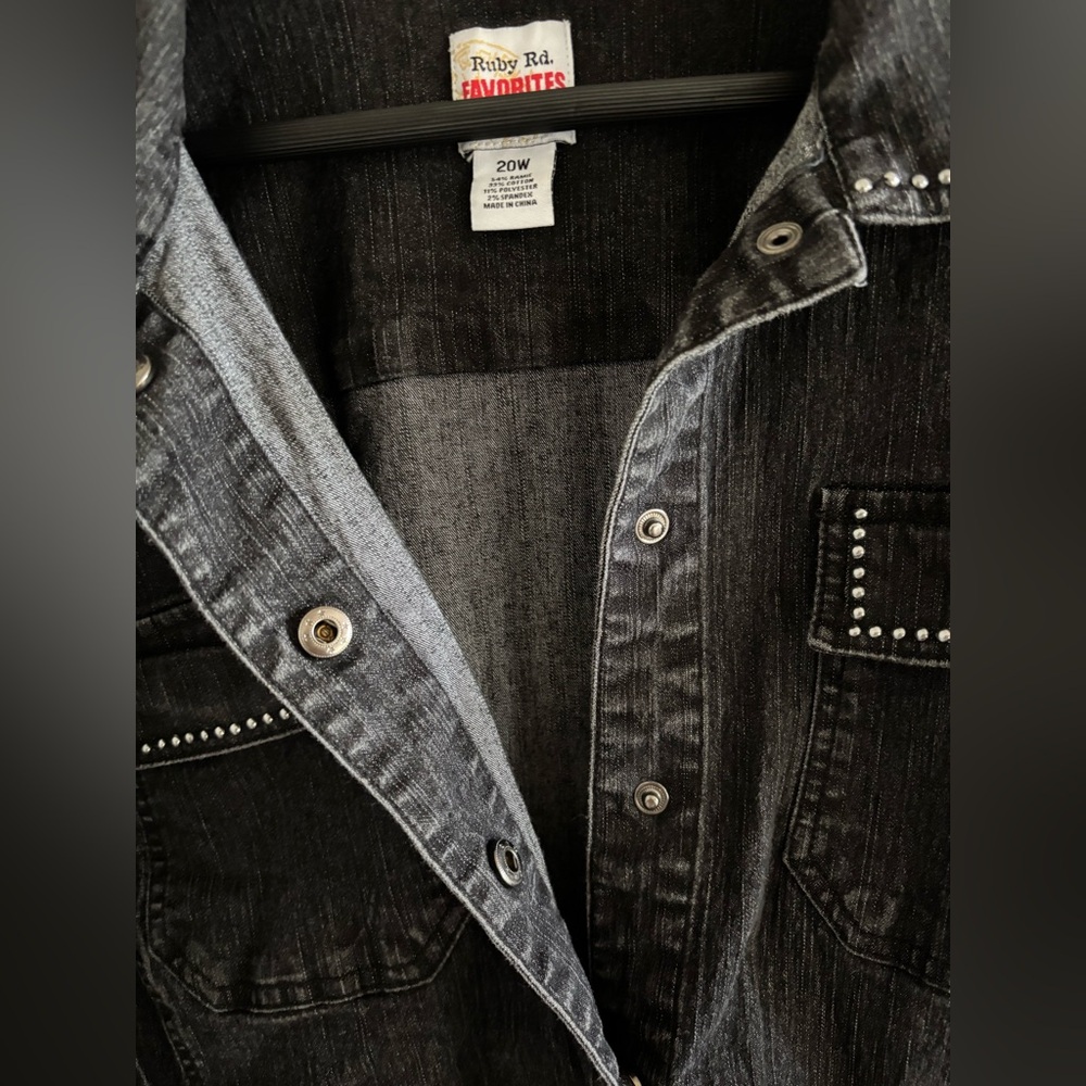 Ruby Rd Studded Black Denim Jacket - Picture 4 of 6